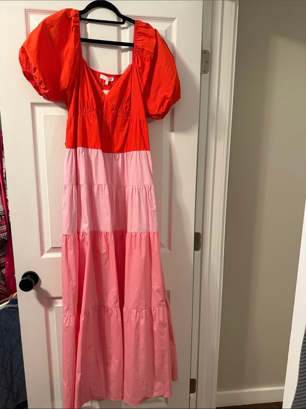 Women’s Boutique Maxi Dress — Red and Pink Colorblock
